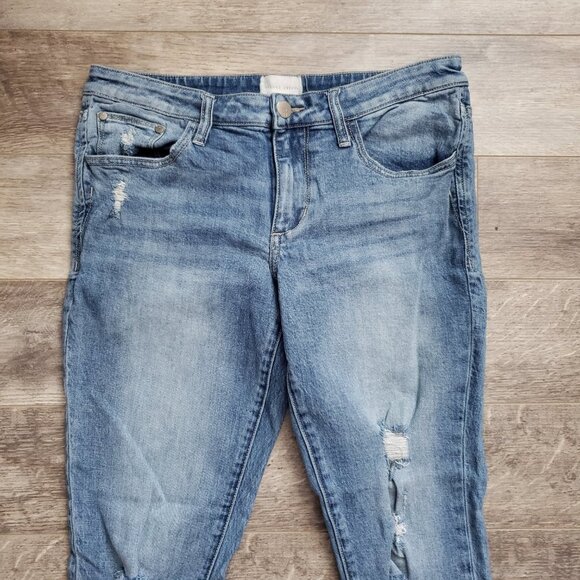 Gilded Intent Distressed Mid Rise Ankle Skinny Jeans 29 - Picture 3 of 9